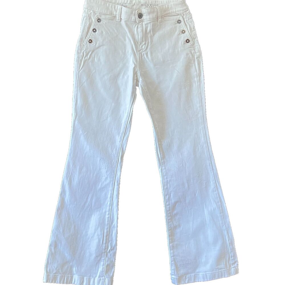 The Limited Jeans 8 MId Rise Flare White Sailor Stretch